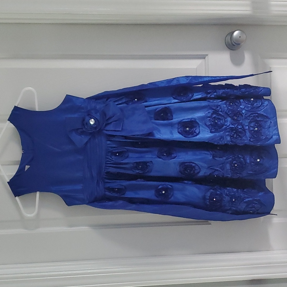 Royal Blue Party Dress- sz12, Bonnie Jean - Picture 1 of 6